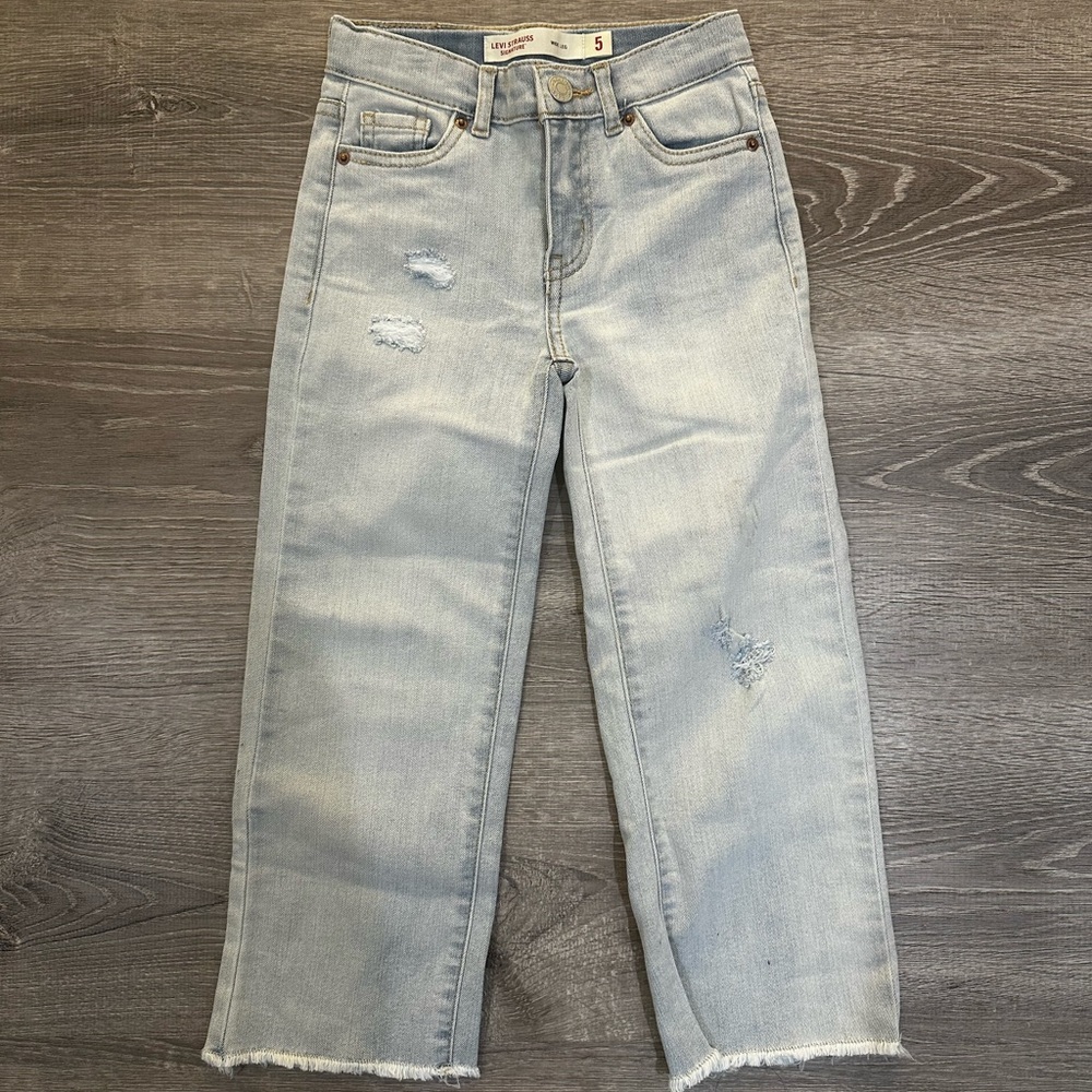 Light Blue Distressed Kids Jeans